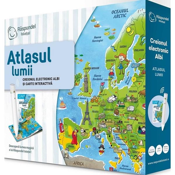 Pachet Raspundel Istetel: Creion si carte Atlasul Lumii