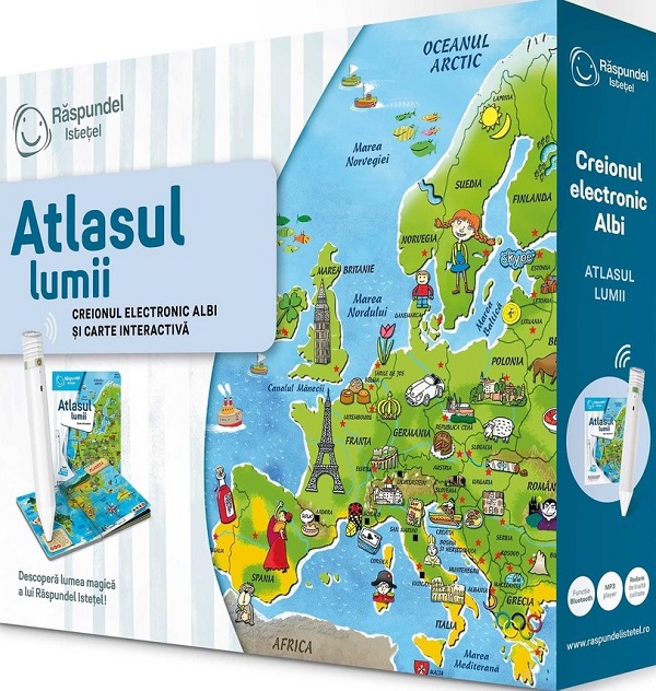 Pachet Raspundel Istetel: Creion si carte Atlasul Lumii