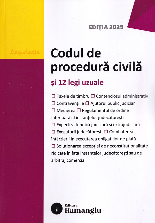Codul de procedura civila si 12 legi uzuale Act.15 septembrie 2025