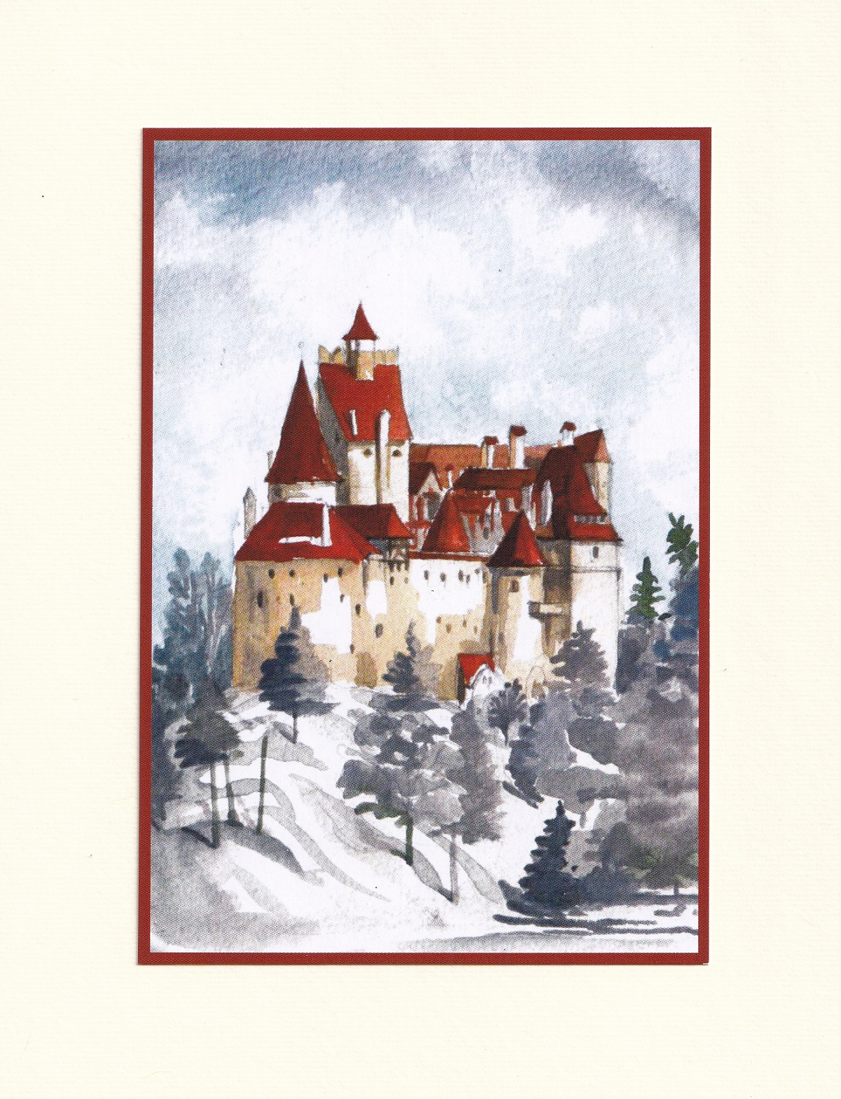 Set 5: Suvenir din Transilvania. Reproduceri pe carton cu monumente din Romania