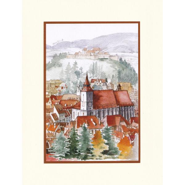 Set 5: Suvenir din Transilvania. Reproduceri pe carton cu monumente din Romania