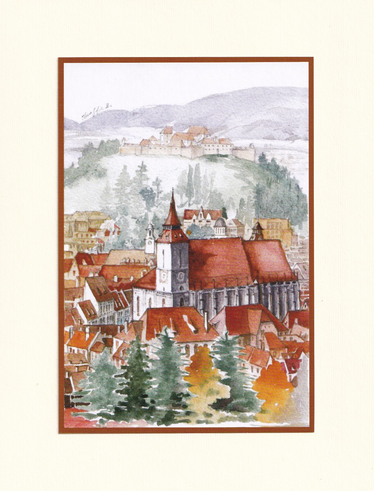 Set 5: Suvenir din Transilvania. Reproduceri pe carton cu monumente din Romania