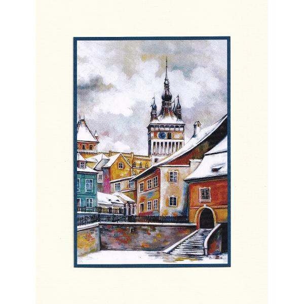 Set 5: Suvenir din Transilvania. Reproduceri pe carton cu monumente din Romania
