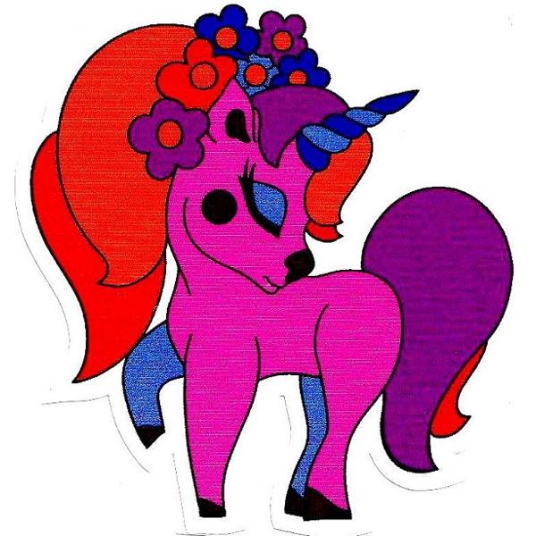 Set creativ: Tricou alb copii. Marimea M Model: Unicorn + Carioci	