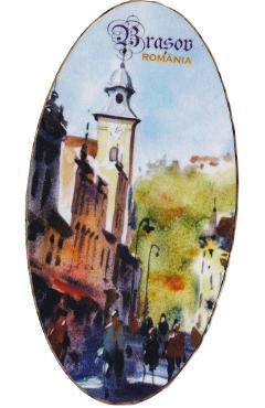 Imaginea produsului 'Magnet oval: Brașov Nr.7. Bobei Art'