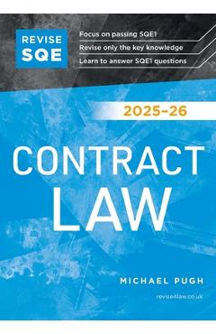 Coperta cărții 'Revise SQE Contract Law 2025-26 - Michael Pugh'