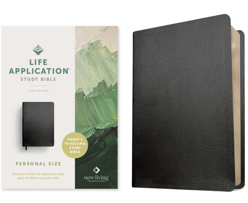 NLT Life Application Study Bible, Third Edition, Personal Size (Bonded Leather, Black, Red Letter) -