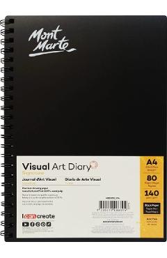 Imaginea produsului 'Caiet schițe A4 cu spiră hârtie neagră'