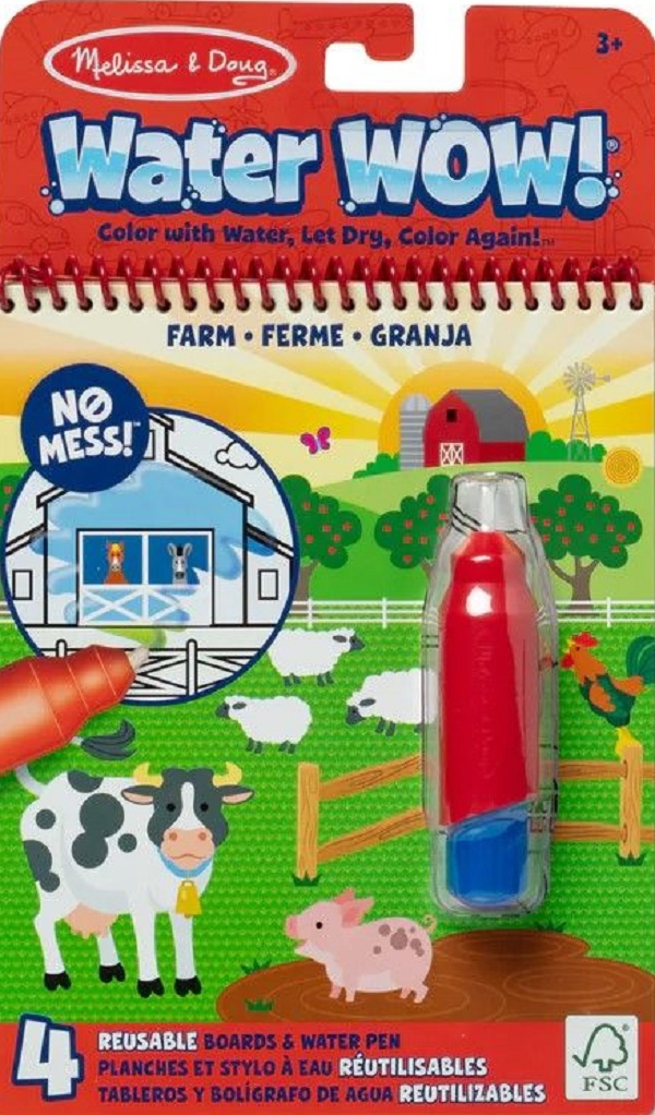 Carte de colorat reutilizabila cu apa. Ferma