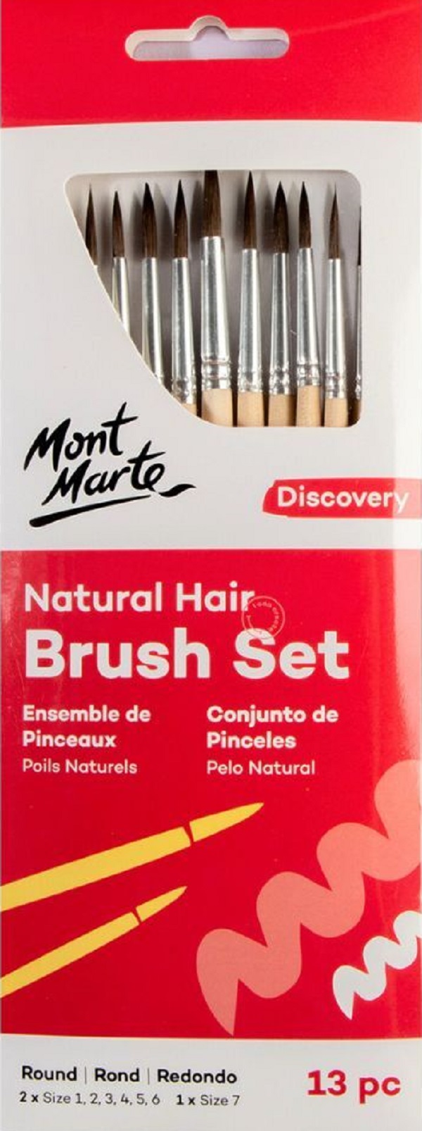 Set pensule par natural rotunde 13 buc. Mont Marte