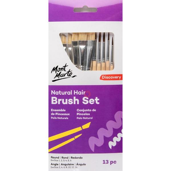 Set mixt pensule par natural 13 buc. Mont Marte