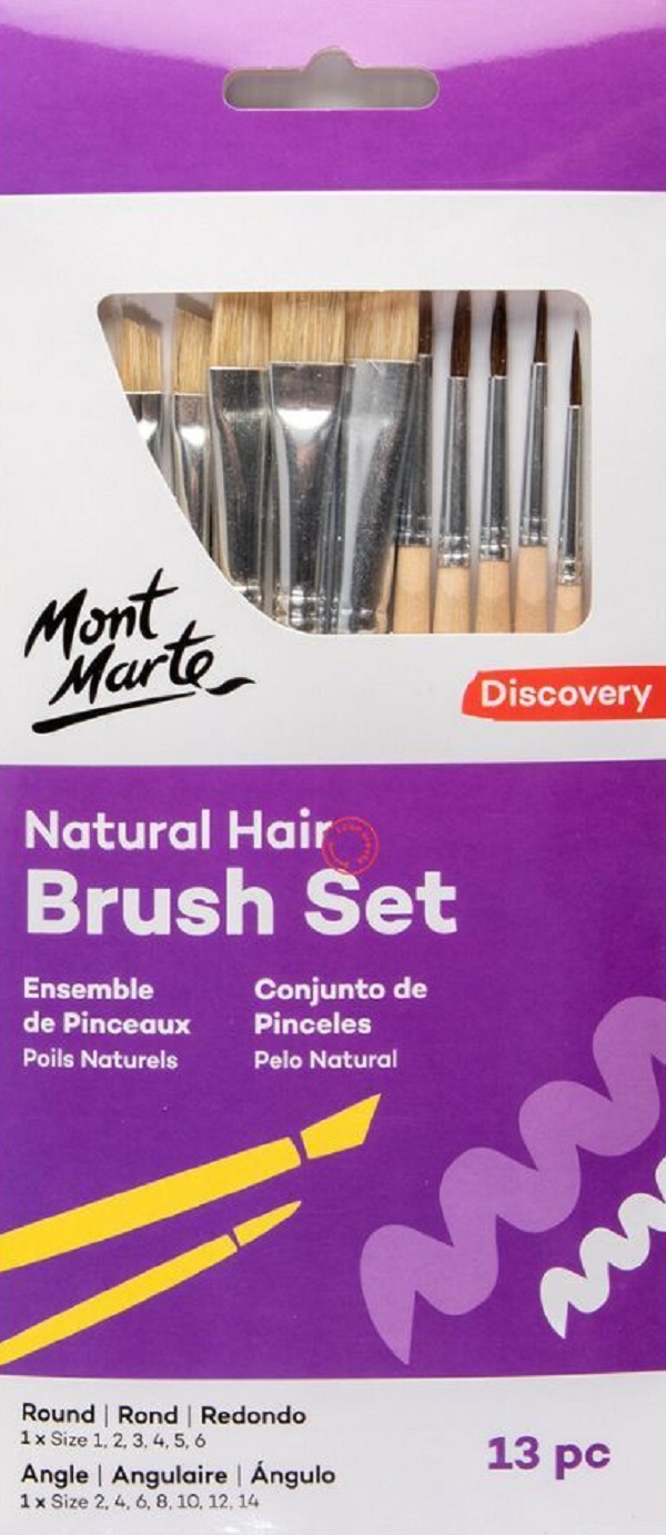 Set mixt pensule par natural 13 buc. Mont Marte