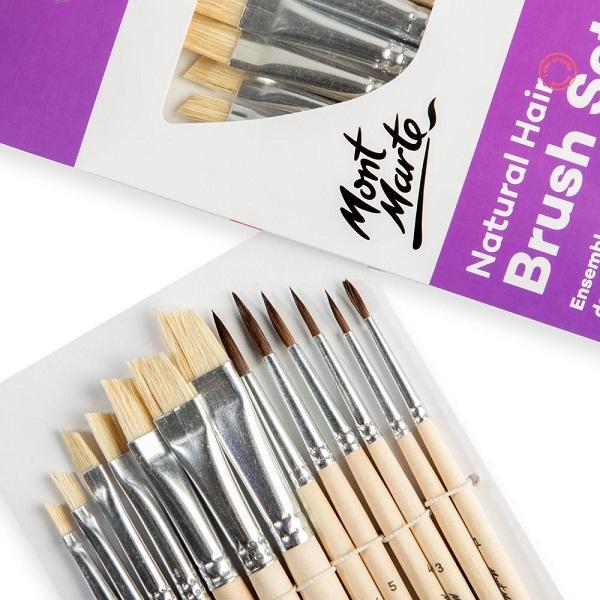 Set mixt pensule par natural 13 buc. Mont Marte