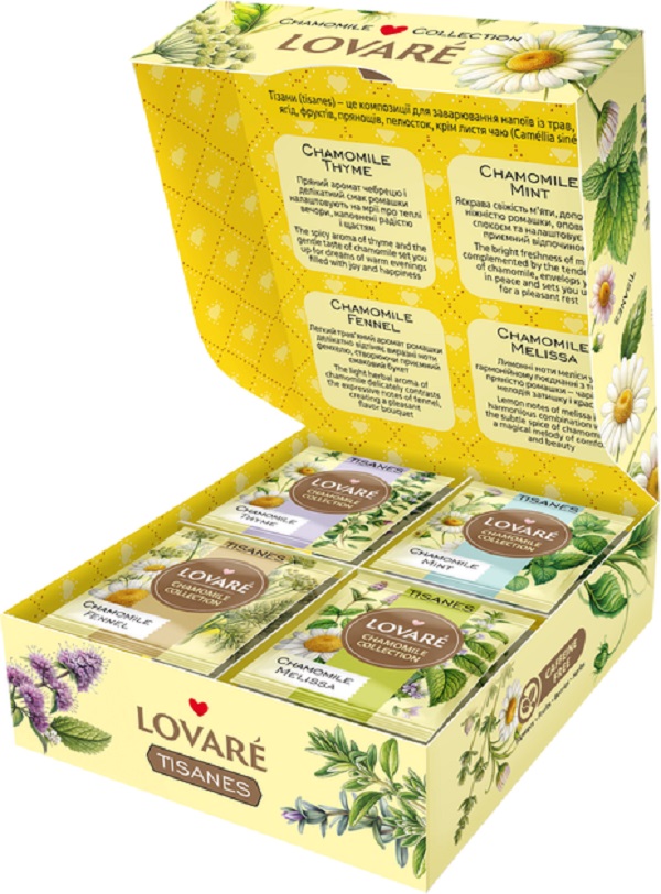 Set ceai: 4 arome x 8 pliculete. Ceai Tisanes Chamomile