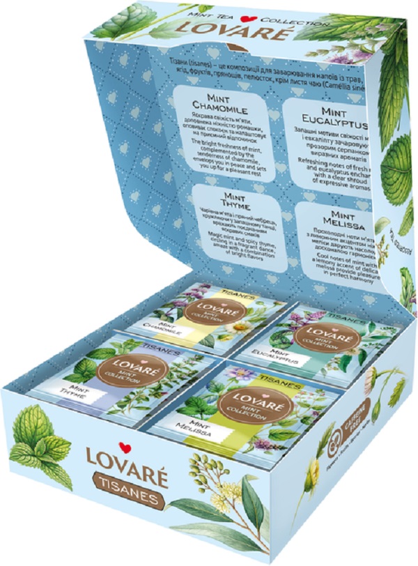 Set ceai: 4 arome x 8 pliculete. Ceai Tisanes Mint