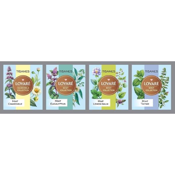 Set ceai: 4 arome x 8 pliculete. Ceai Tisanes Mint