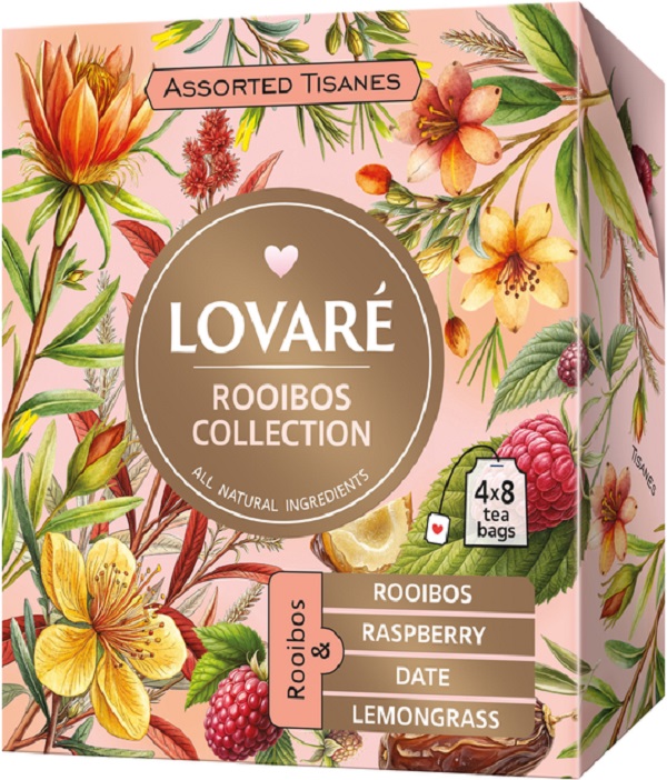 Set ceai: 4 arome x 8 pliculete. Ceai Tisanes Rooibos