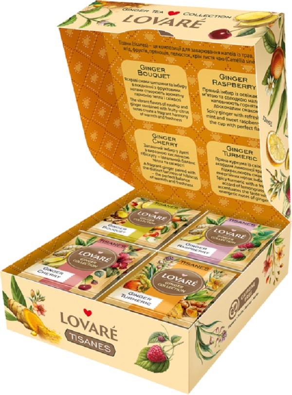 Set ceai: 4 arome x 8 pliculete. Ceai Tisanes Ginger