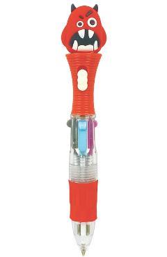 Imaginea produsului 'Pix multicolor mini cu 4 culori și LED: Scary. Roșu'