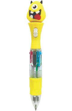 Imaginea produsului 'Pix multicolor mini cu 4 culori și LED: Scary. Galben'