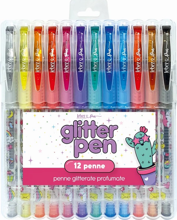 Set 12 pixuri cu sclipici parfumat: Girly