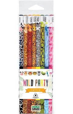 Imaginea produsului 'Set 8 creioane grafice cu pattern animale. Wild Party'