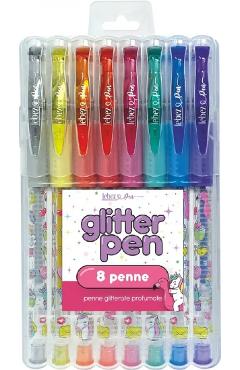 Imaginea produsului 'Set 8 pixuri cu sclipici parfumat: Girly'