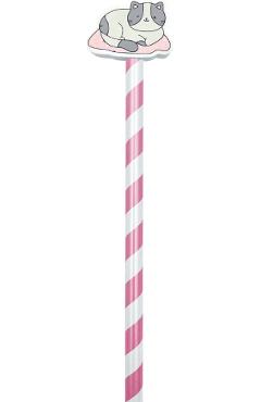 Imaginea produsului 'Creion grafic roz închis cu radieră pisică'