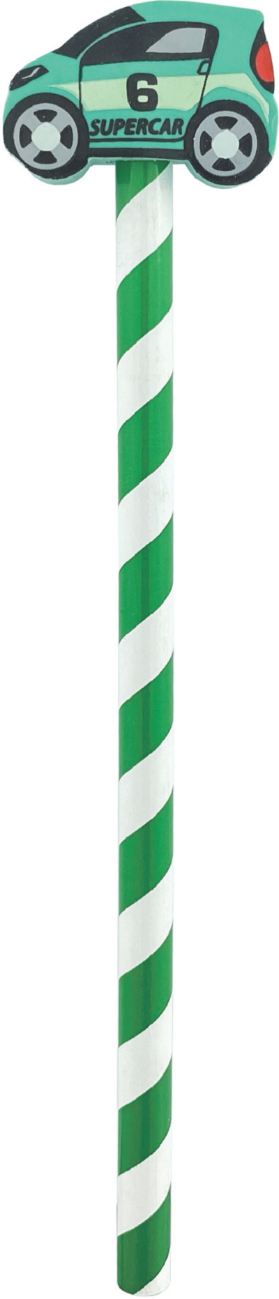 Creion grafic verde cu radiera masina