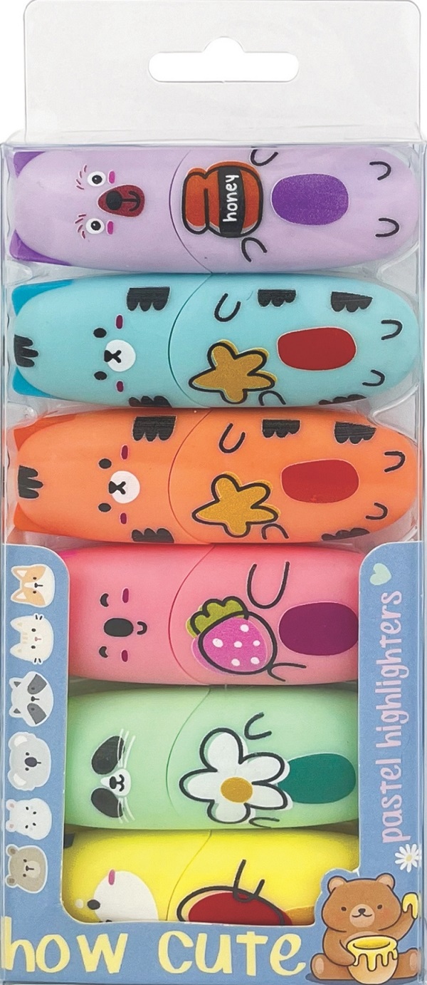Set 6 marker evidentiator culori pastel: How Cute