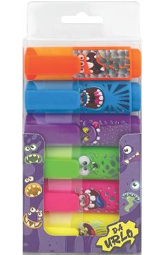 Imaginea produsului 'Set 6 marker evidențiator culori neon: Monsters'