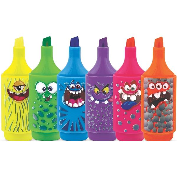 Set 6 marker evidentiator culori neon: Monsters