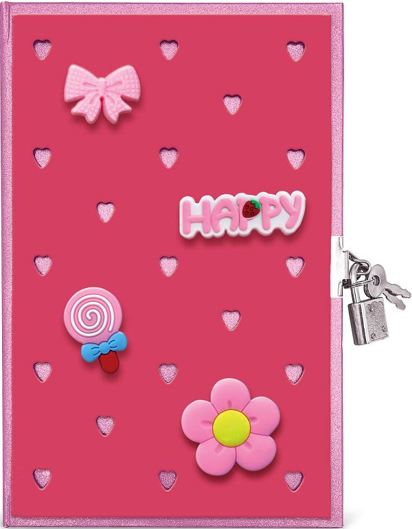 Jurnal cu decoratiuni 3D. Joy Pins Roz