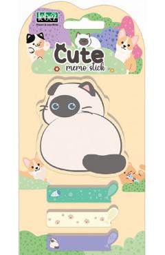 Imaginea produsului 'Bloc notes adeziv + 3 index: Pisica alb-negru'