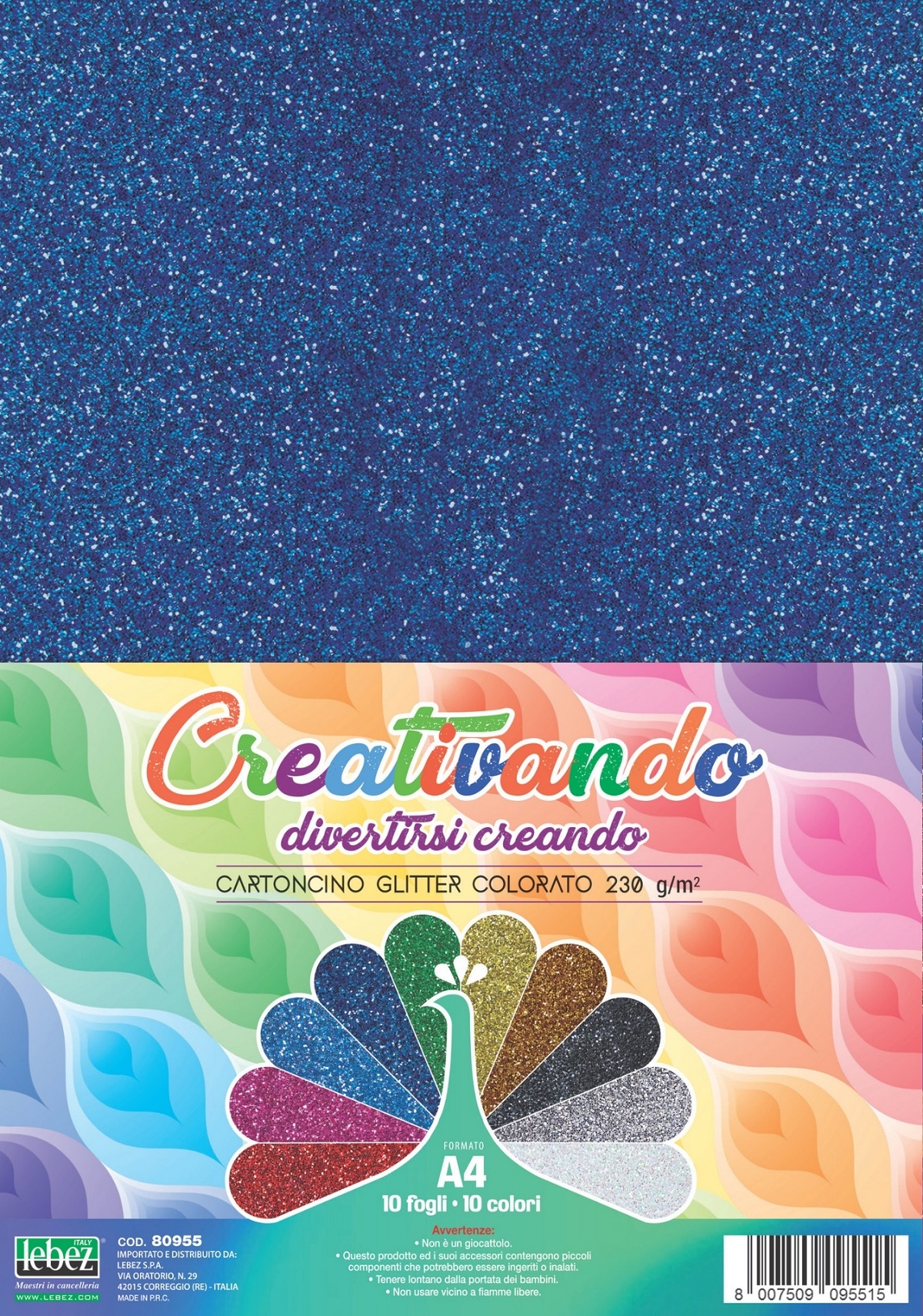 Carton colorat glitter asortat 10 coli A4