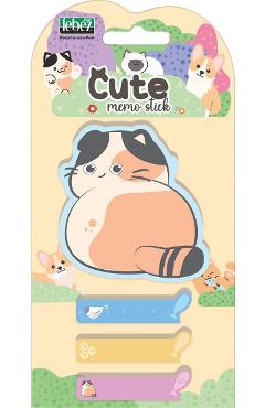 Imaginea produsului 'Bloc notes adeziv + 3 index: Pisica portocaliu-negru'