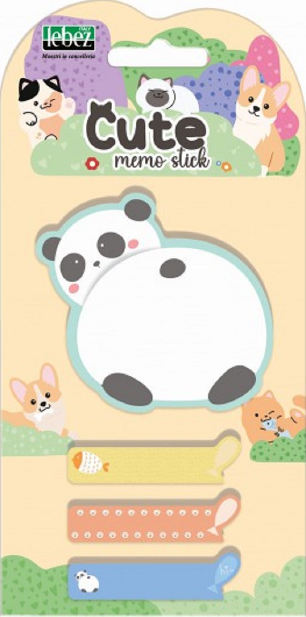 Bloc notes adeziv + 3 index: Panda