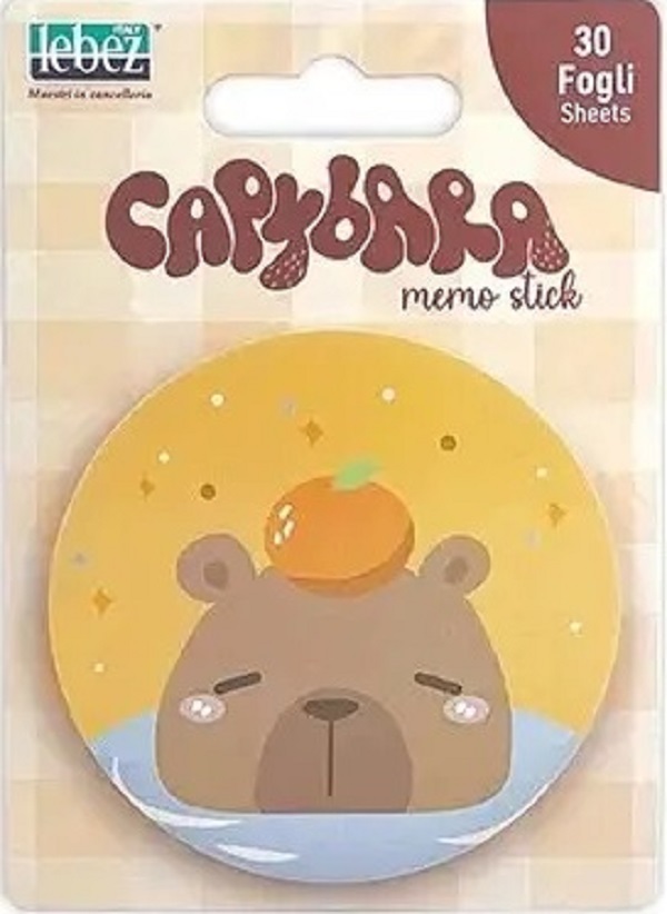 Bloc notes adeziv: Capibara cu portocala