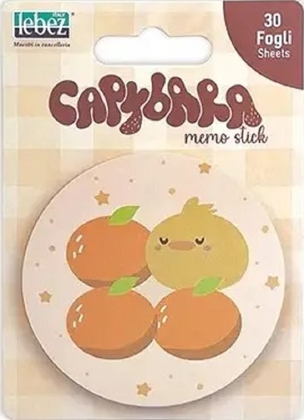 Bloc notes adeziv: Capibara. Puisor cu portocale