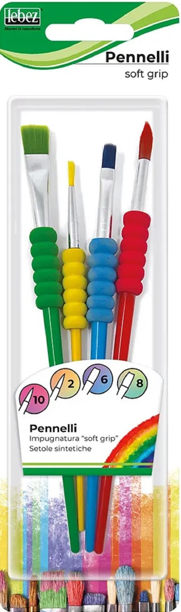 Set 4 pensule cu prindere moale si par sintetic