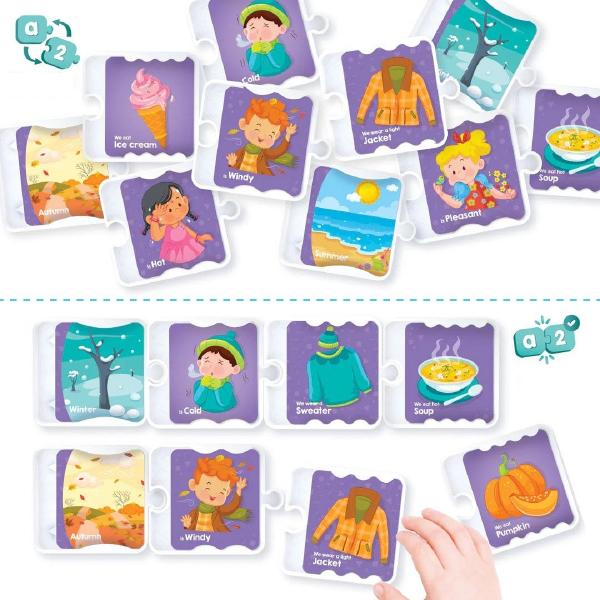 Set puzzle cu activitati educative. All-in-1 puzzle