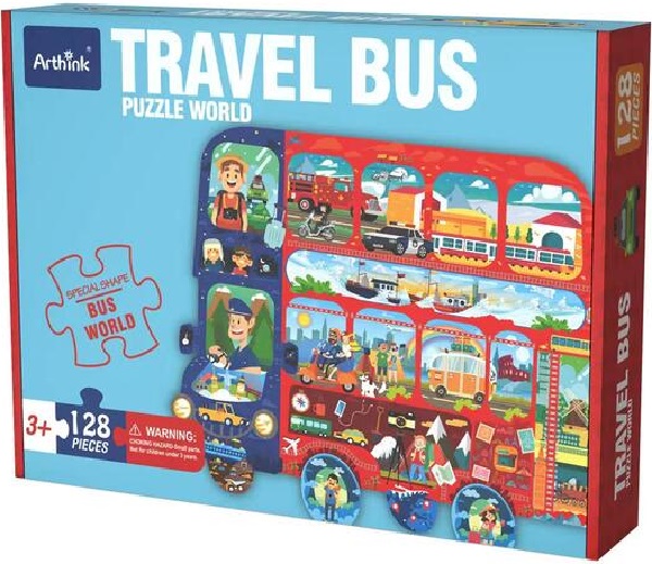 Puzzle autobuzul cu etaj 128 piese: Travel Bus 