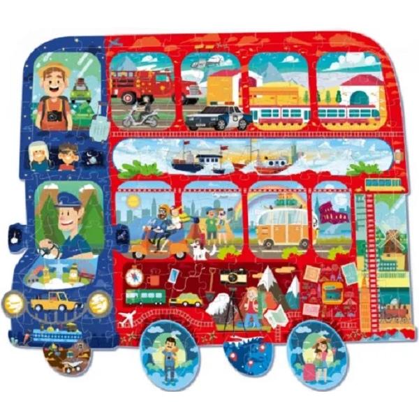Puzzle autobuzul cu etaj 128 piese: Travel Bus 
