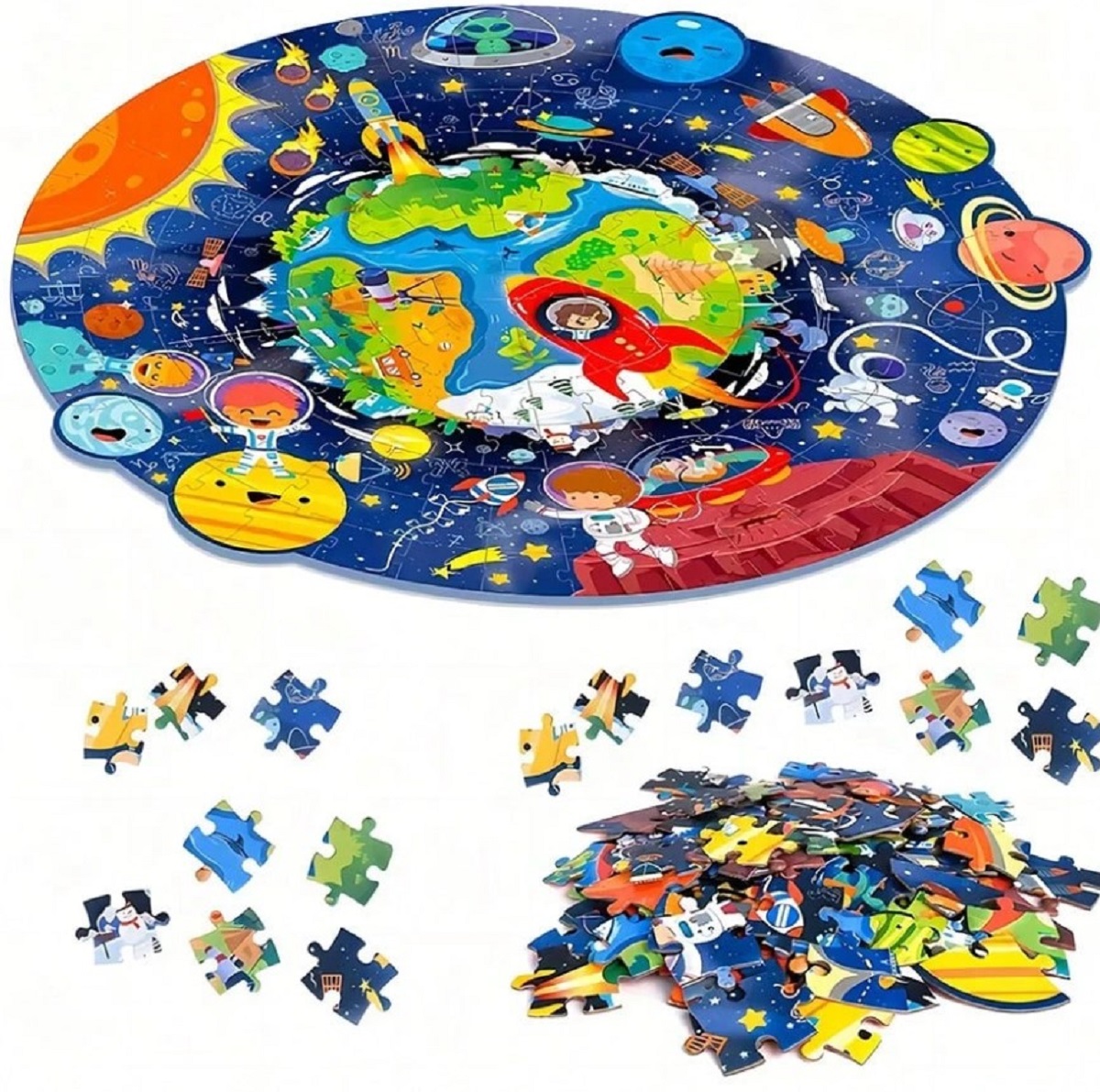 Puzzle rotund 180 piese: Space Travel