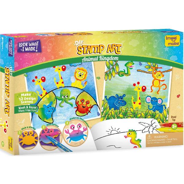 Set creativ cu stampile: Regatul animalelor. Stamp Art Animal Kingdom