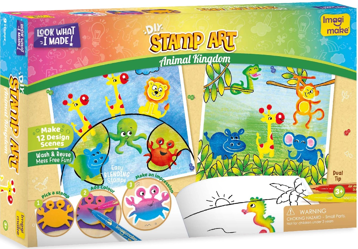 Set creativ cu stampile: Regatul animalelor. Stamp Art Animal Kingdom