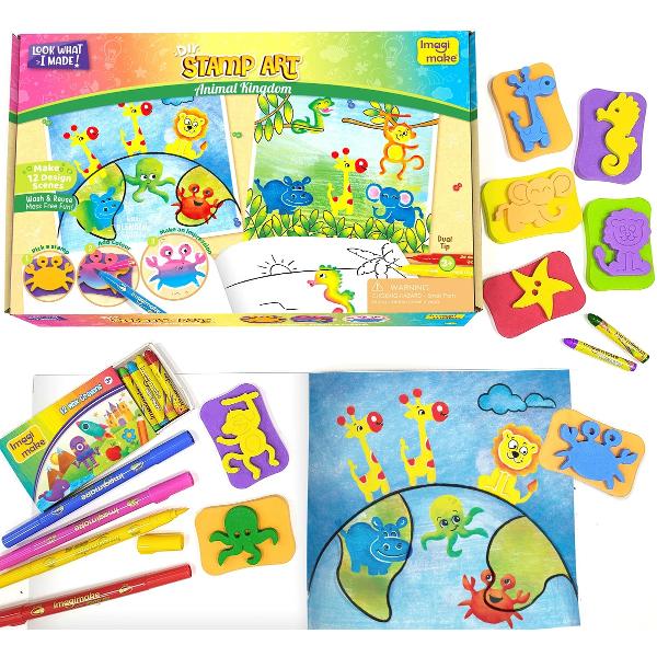 Set creativ cu stampile: Regatul animalelor. Stamp Art Animal Kingdom