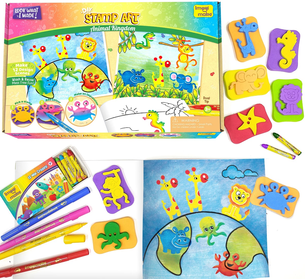 Set creativ cu stampile: Regatul animalelor. Stamp Art Animal Kingdom