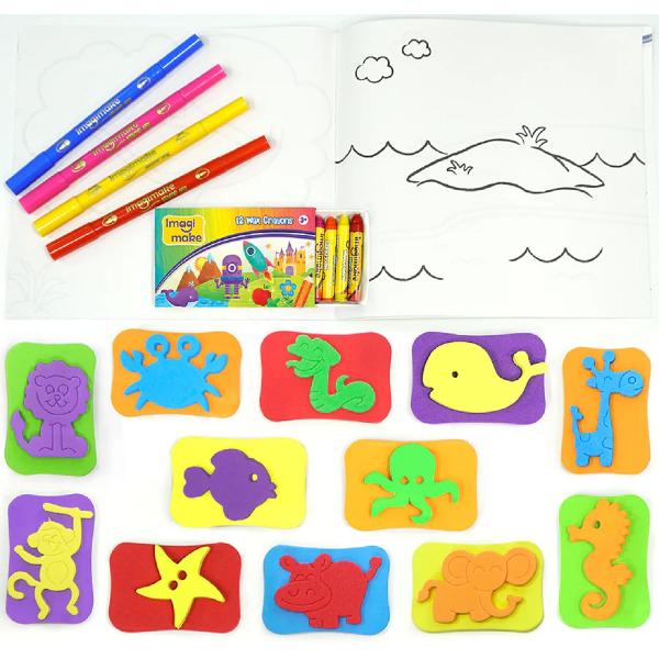 Set creativ cu stampile: Regatul animalelor. Stamp Art Animal Kingdom