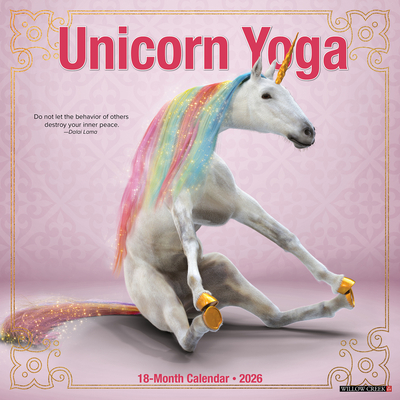 Unicorn Yoga 2026 12 X 12 Wall Calendar - 